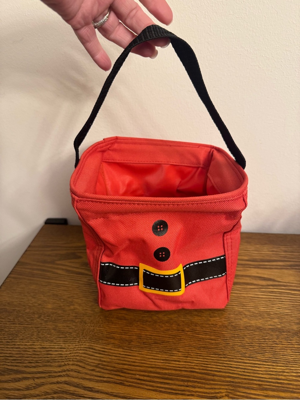 Thirty-One Littles Carry-All Caddy Santa Suit Red Holiday Mini Tote Bag EIC